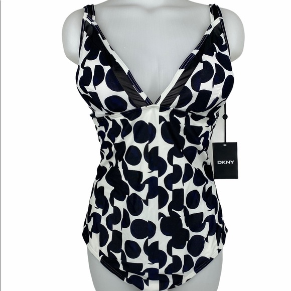 Dkny Other - Dkny Mesh Polka Dotted One Piece Swimsuit